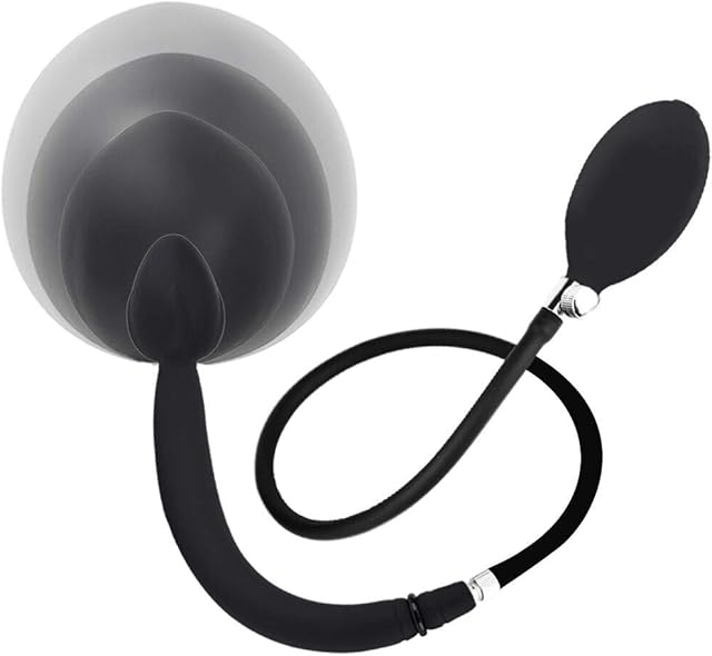 Inflatable Silicone Anal Plug Built in Metal Ball Dog Puppy Tail Butt Expand Trainer Waterproof SM Anus Sex Toy Detachable Backdoor Stimulator Perineum Massager for Women, Men and Couples