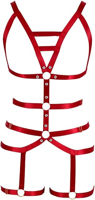 Women's Full Body Harness Garter Belt Stockings Lingerie Elastic Suspender belt