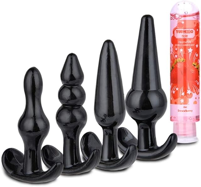 Anal Plug Set 4 PCS Training Kit Butt Plug Anus Stimulation Sex Toys for Men Women(Lube Included)