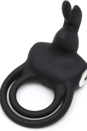 Happy Rabbit Stimulating Rechargeable Rabbit Cock Ring (Black)