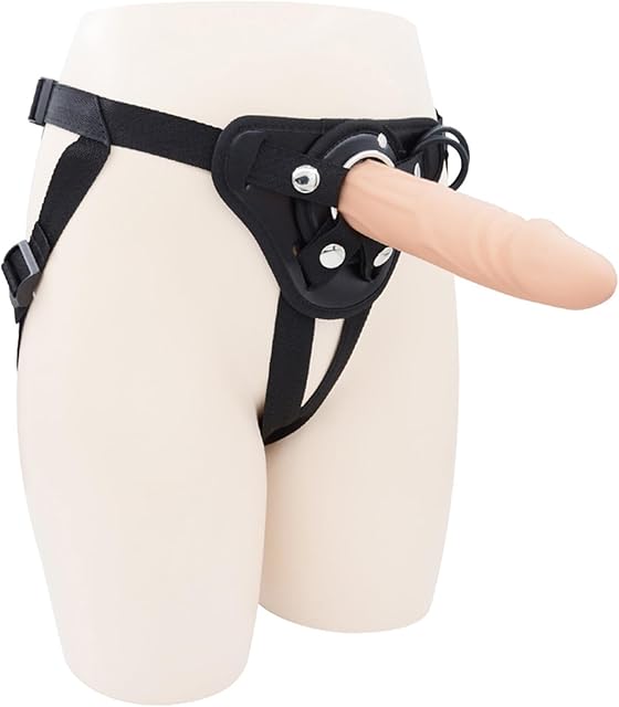 Female Dildo Wearable Pants with Dildo LES Sex Harness Bondage Gear & Accessories Sex Straps Harness Set Sex Toys (Black +Original Color)