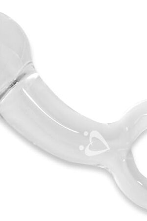 LeLuv Small Clear Glass Anal Prostate Massager Butt Plug Beginner Male Toy with Premium Padded Pouch