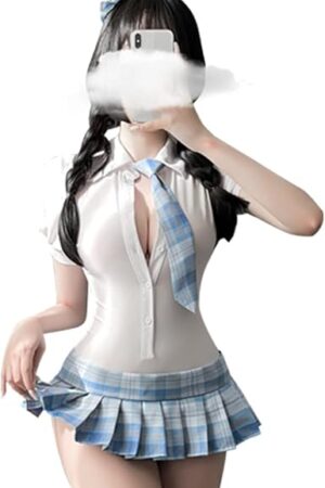 Women's Schoolgirl Lingerie Naughty School Girl Outfit Kawaii Anime Cosplay Costume Japanese Uniform Mini Skirt