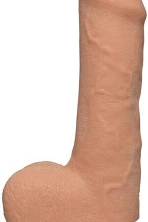 Doc Johnson The D - Uncut D - 7 Inch with Balls - ULTRASKYN - 7" Long and 1.75" Wide - Suction Cup Base - O-Ring Harness Compatible Dildo, Vanilla