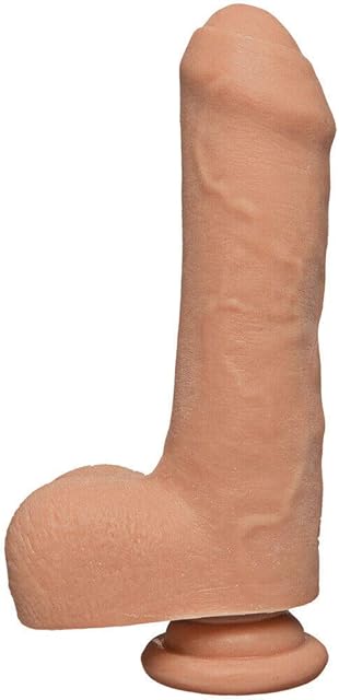 Doc Johnson The D - Uncut D - 7 Inch with Balls - ULTRASKYN - 7" Long and 1.75" Wide - Suction Cup Base - O-Ring Harness Compatible Dildo, Vanilla
