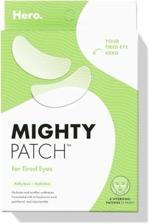 HERO COSMETICS Mighty Patch? for Tired Eyes Patches - Soothing Hydrogel Patches - Awakens and Visibly De-puffs Undereyes with Multiple Applications (6 Count)