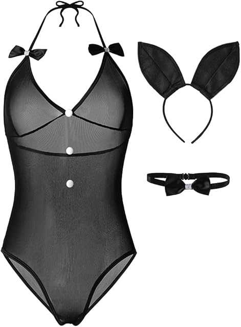 Easter Bunny Costume Sexy Bunny Costume for Women Rabbit Bodysuit Lingerie Cosplay