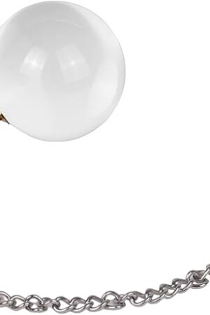 Anal Ball Plugs Large Glass Butt Plugs with Metal Safety Chain Anus Dilator Anal Sex Toys for Advanced Women Men (M)