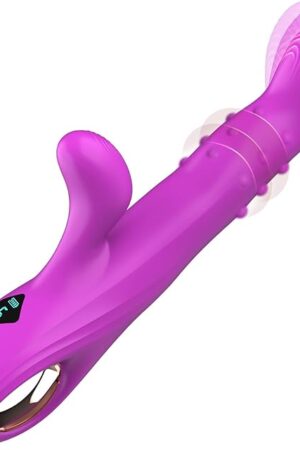 G Spot Vibrator Sex Toys, Dildo Thrusting Vibrator Rabbit with 7 Thrusting & Rotating Beads 8 Vibration Modes, Finger-Like Clitoral Stimulator Rechargeable Adult Sex Toys for Women LCD Display