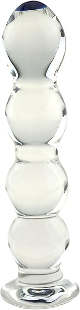 Glass Anal Beads - Crystal G-Spot Massage Dildo Anal Butt Plug Pleasure Wand Sex Toys for Couple Lover (Style 01), Clear