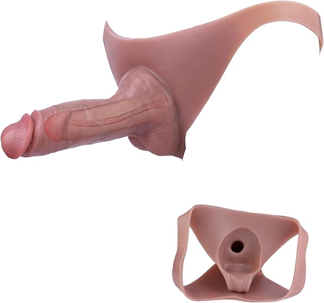 Hollow Strap On Dildo Harness,Realisitc Male Penis Sleeve Extender Cock Sleve Enlarger, Soft Silicone Wearable Dildo Panties Adult Sex Toys for Couples Men Women Lesbian
