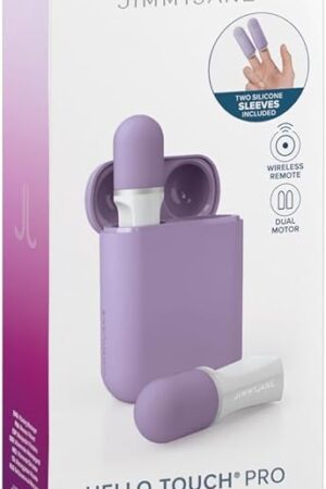 Jimmyjane Hello Touch Pro Rechargeable Finger Massagers with Remote - Lavender/White