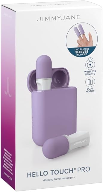 Jimmyjane Hello Touch Pro Rechargeable Finger Massagers with Remote - Lavender/White