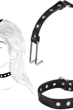 BDSM Bondage Restraints Leather Head Harness with Metal Nose Hook Sex Slave Flirting Collar for Couple Adult Games Unisex Sex Toys