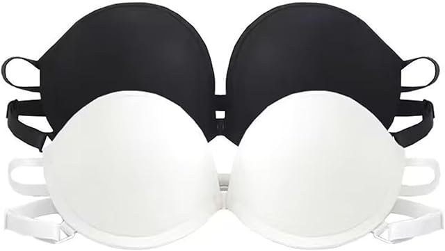 2PCS Front Closure Strapless Bra Supportive Push Up Bra Bandeau Tube Top Women Wedding Dress Full Coverage Lingerie
