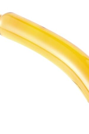 Glass Anal Plug Crystal Dildo Wand Penis Anal Play Stimulator Vaginal Massager G-spot Vegetable & Fruit Shape Adult Sex Toy, Yellow-Banana, 709 * 11"