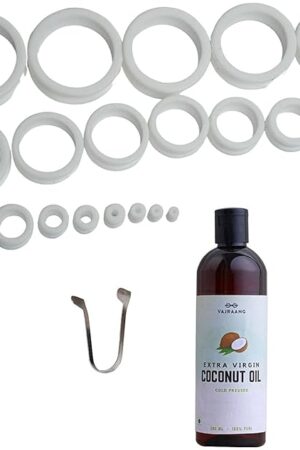 Fore-Stretch Rings (20-Piece-Set) with Cold-Pressed Coconut Oil and 'How to use' Booklet | Lab-Tested | Comfortable | Skin-Friendly Silicone