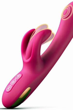 G Spot Vibrator Rabbit Sex Toy for Women - Female Bunny Vibrators Anal Thrusting Dildo with 10 Flapping & Finger Vibrating Modes Dual Vibrator Clitoral Stimulator Women's Adult Sex Toys