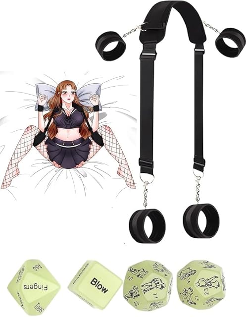 BDSM Restraints Bondage Thigh Sling - Bed Restraints Sex Bondage Kit, Adjustable Leg Straps & Handcuffs for SM Adult Couples Game Play, Beginner Item Tie Set Sex Rope Sweater 14Oc