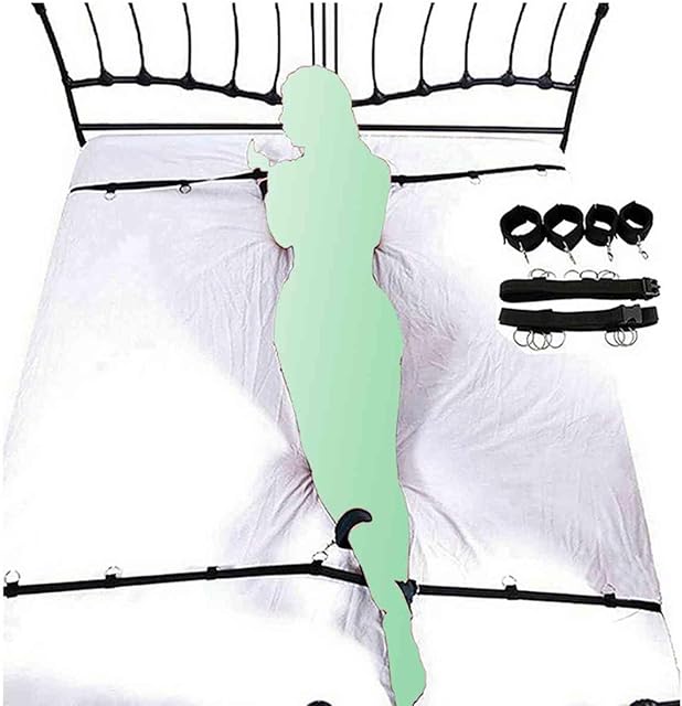 Bed Bondaged Restraints Kit for Couples Under King Bed Sex Tie Downs Under Mattress BDSM Restraints for Queen Size Bed Straps Adult Play Leg Spreader Bar Women Sexy Handcuffs Set for Bedroom Sweater