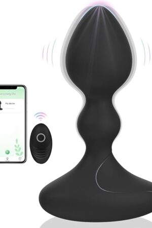 Anal Plug Vibrator with Remote Control&APP,Sex Toys for Men Women, Prostate Massager with 10 Vibration Modes,Vibrating Butt Plug Anal Toys,Male Sex Toys Couple Vibrators (Black app)