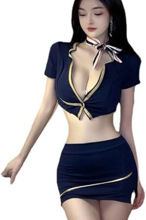 Women's cosplay Halloween flight attendant uniform Japanese anime female secretary sexy lingerie