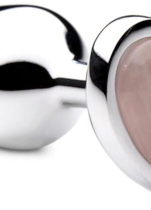 Authentic Rose Quartz Gemstone Heart Anal Plug - Small