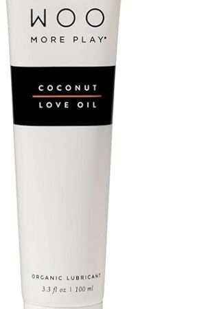 Woo More Play Coconut Love Oil | Organic Coconut Oil Personal Lubricant for Men and Women | Natural and Clean Ingredients | Doubles as Massage Oil | Relaxing Scent | 3.3 fl Oz (3.3 Fl Oz (Pack of 1))