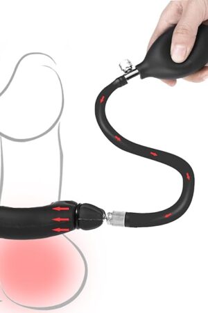 Inflatable Penis Ring, Silicone Adjustable Cock Ring CBT Testicles Gag Erection Rings Training Bondage Increase Pleasure SM Scrotal Restraint Scrotum BDSM Aduly Sex Toys for Men Gay