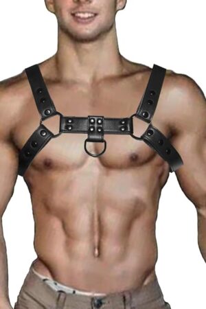 Harness for Men Adjustable Body Chest Harness Belt Clubwear for Halloween Christmas (Black)