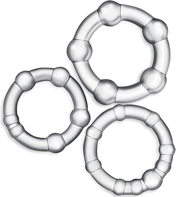 3 Pcs Silicone Penis Ring Set, 3 Size Cockring for Men Longer Harder Bigger Erection, Better Sex Performance Erection Enhancing Premium Adult Sex Toys Add Girth, Transparent