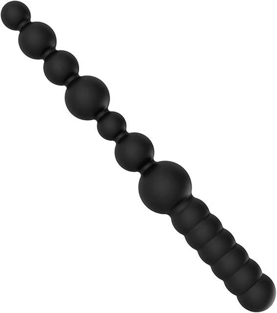 Double Ended Anal Beads Dildo Silicone Butt Plug G-Spotting Vaginal Stimulation Penis Massage Prostate Pleasure Wand Adult Sex Toy for Men Women Couple