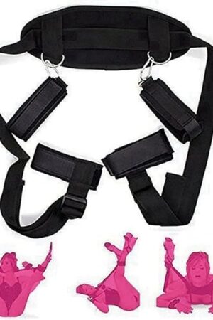 Adult Sex Toys Plush Leather Handcuffs Collars,Bed Ties Restraints Neck to Wrist Restraints Rope kit,Adjustable Bondage Gear & Accessories,Couple SM Sex Game Tool Yoga Sweater k4, Black