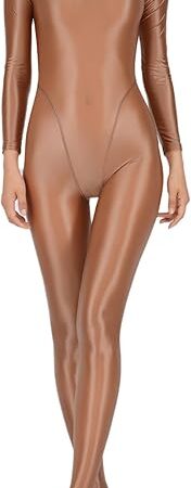 Women's One Piece Stretchy Catsuit Sheer Bodystocking Back Zipper Bodysuits Sexy Lingerie Jumpsuits