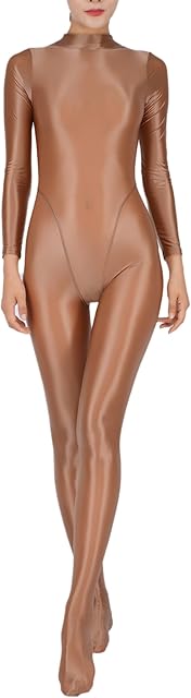 Women's One Piece Stretchy Catsuit Sheer Bodystocking Back Zipper Bodysuits Sexy Lingerie Jumpsuits