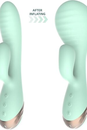 Honeypleasures Silicone Inflatable G-Spot Rabbit Vibrator, 10 Function for G-Spot, Clitoral Stimulation, Air Inflatable Shaft Dildo, Rechargeable