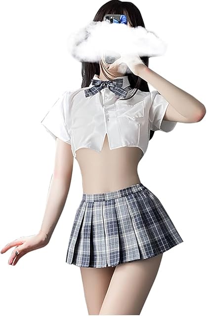 Anime school girl uniform Cute and Sexy Cosplay Lingerie Japanese Underwear Lolita Pleated skirt JK