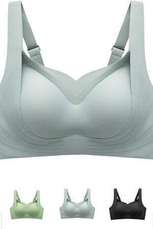 Bras for Older Women Posture Correcting Wireless Seamless Bra Full Coverage Anti Sagging Plus Size Comfy Bras