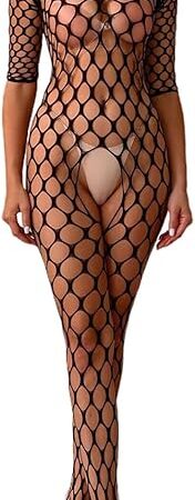 Womens Lingerie Sexy Fishnet Nightwear Party Dress Mesh Stockings Tights One Size Stretchy Bottoming Suit