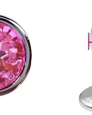 1Pcs,Metal Anal Plug with Gem Base,Beginner to Expert,5 Size Butt Plug,G-Point Massage,Sexual Wellness,Adult Pleasure,Sex Toys(Pink Round XXS)