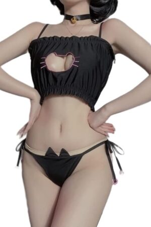 Ladies cosplay sexy lingerie Japanese anime cute cat pajamas bikini clothing