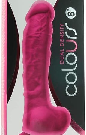 Colours 8 Inch Dual Density Silicone Dildo (Pink)