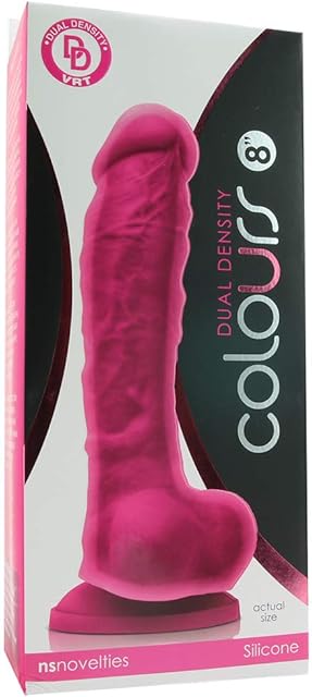 Colours 8 Inch Dual Density Silicone Dildo (Pink)