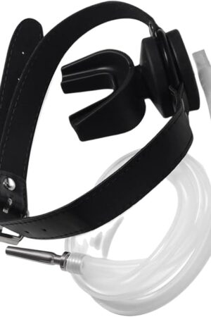 CHNLML U Shaped Urinal Gag Urine Mouth Plug Piss from Stainless Steel Penis Plug Urethral Plug to Urinal Mouth Gag Fetish Slave BDSM Sex Toys for Men Women Gay (Black)