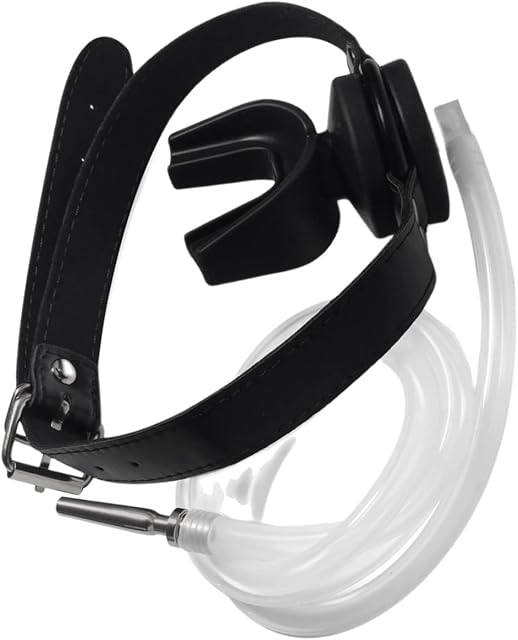 CHNLML U Shaped Urinal Gag Urine Mouth Plug Piss from Stainless Steel Penis Plug Urethral Plug to Urinal Mouth Gag Fetish Slave BDSM Sex Toys for Men Women Gay (Black)