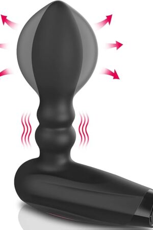 Automatic Inflatable Anal Vibrator - BOMBEX Eric Prostate Massager with 10 Vibrating & Expand Modes, Silicone Rechargeable Vibrating Butt Plug, Sex Toys for Men, Women, and Couples