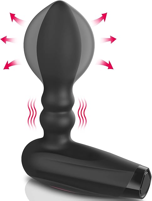 Automatic Inflatable Anal Vibrator - BOMBEX Eric Prostate Massager with 10 Vibrating & Expand Modes, Silicone Rechargeable Vibrating Butt Plug, Sex Toys for Men, Women, and Couples