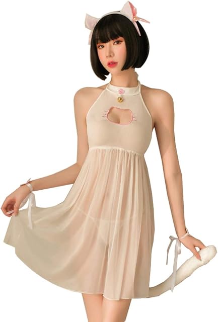 Women Lingerie Sexy Transparent Dress Japanese Sexy Catwoman and Rabbit Female Cosplay Lingerie Set