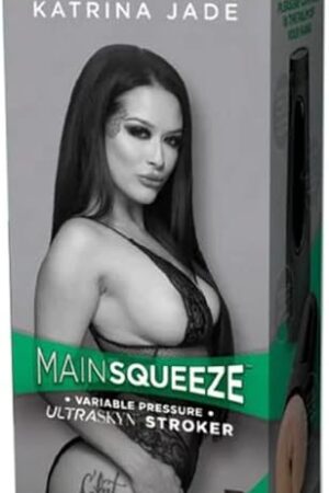 Doc Johnson Main Squeeze - Katrina Jade - Squeeze Plate for Precise Pressure - Twist End Cap to Control Suction - Discreet Premium Stroker - Male Masturbator, Vagina, Vanilla (5200-21-AM)