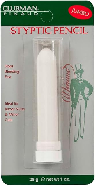 Clubman Jumbo Styptic Pencil, Treat and Seal Shaving Cuts Instantly, Anti-hemorrhaging Stick, First Aid Device, White, 1 oz